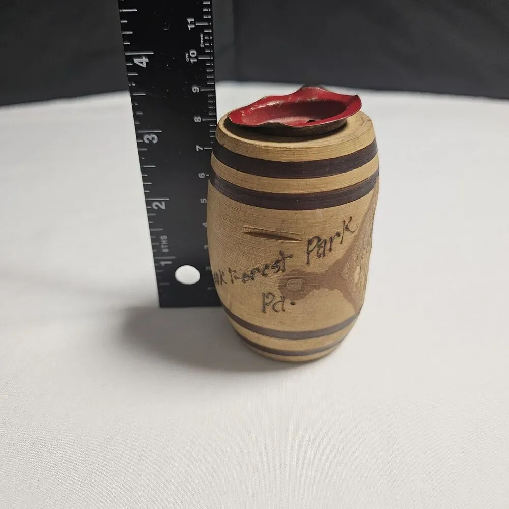 Vintage Wooden Barrel Souvenir Cooks Forest State Park Pa